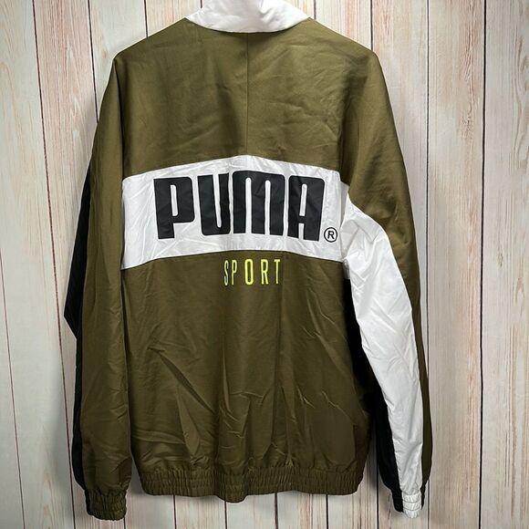 Puma Green and white puma windbreaker jacket - large - Picture 4 of 4